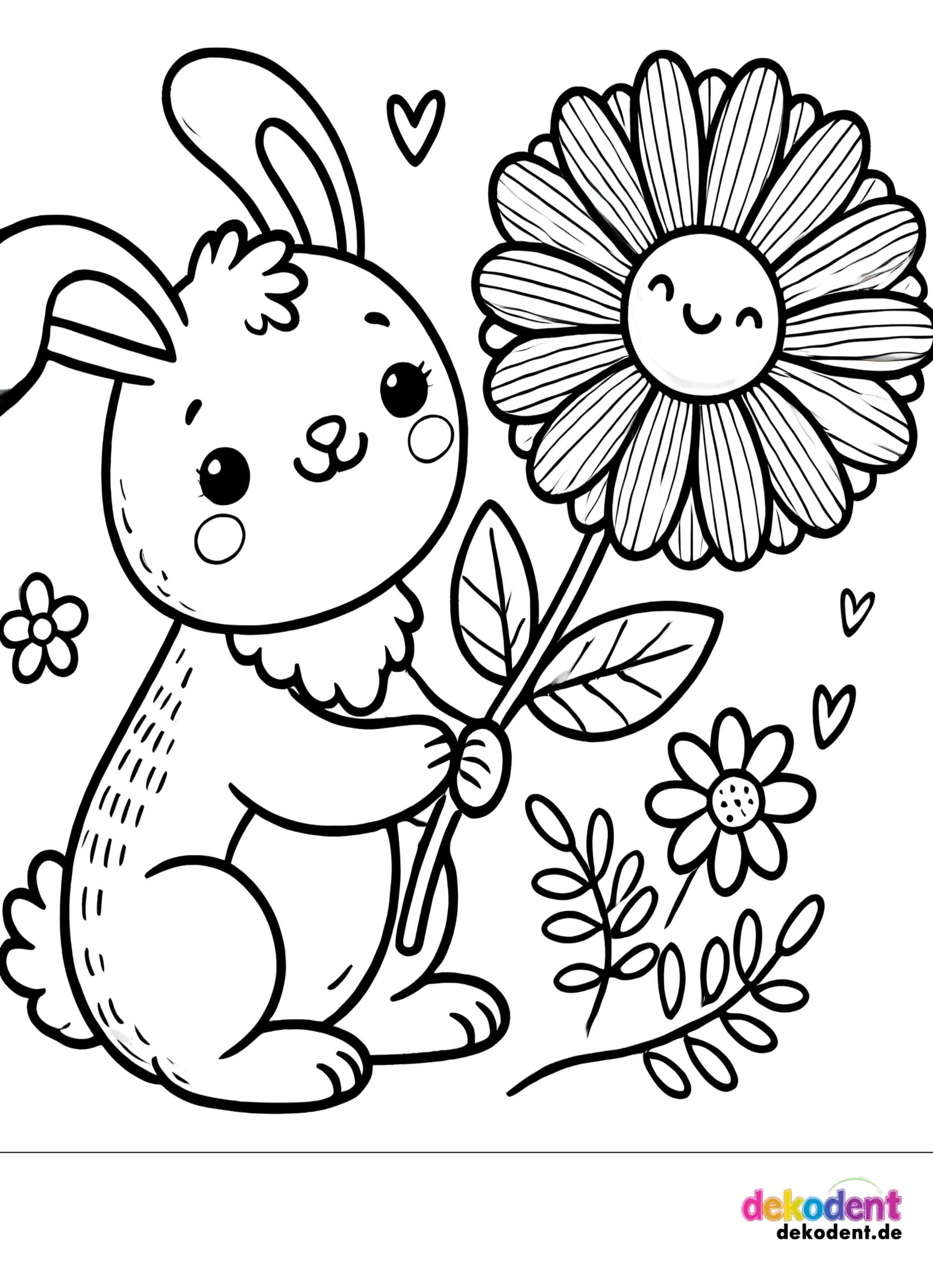 Hase mit Blume