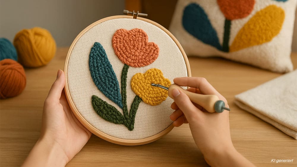 Punch-Needle, Textilkunst für Wandbilder und Kissen 2 Punch-Needle