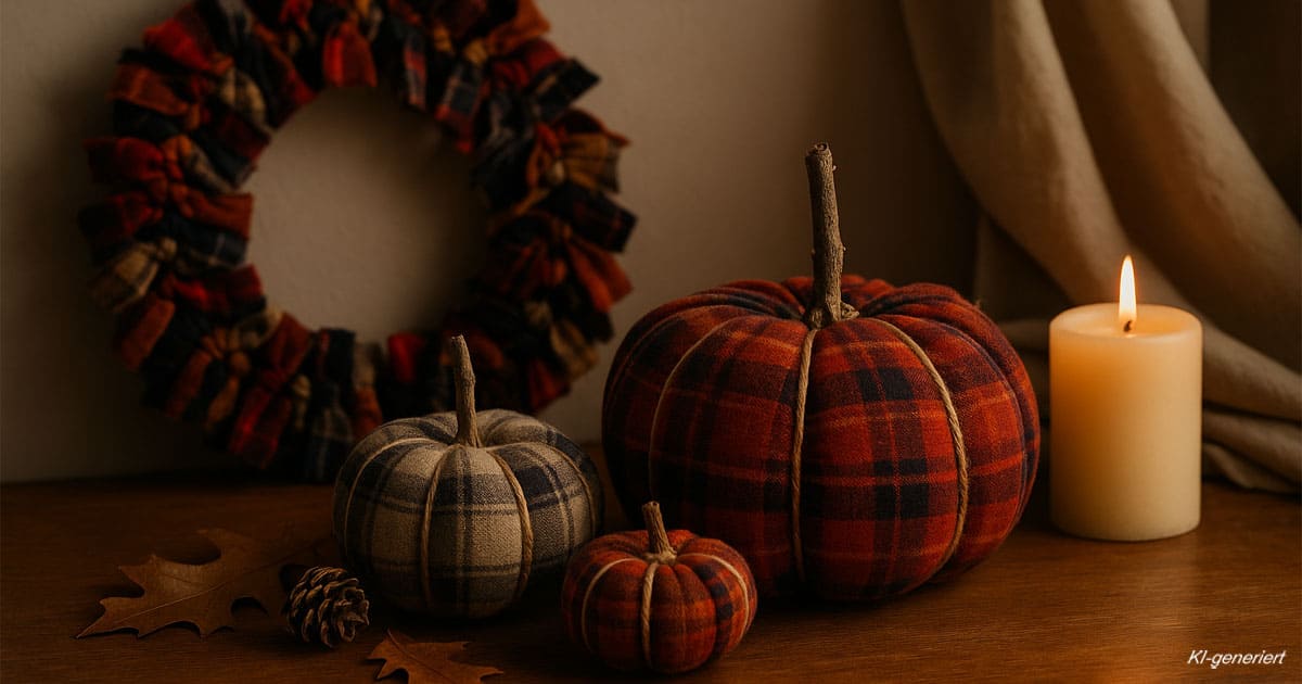 Upcycling im Herbst – Flanell-Kränze & Stoffkürbisse selber machen 2 Upcycling im Herbst
